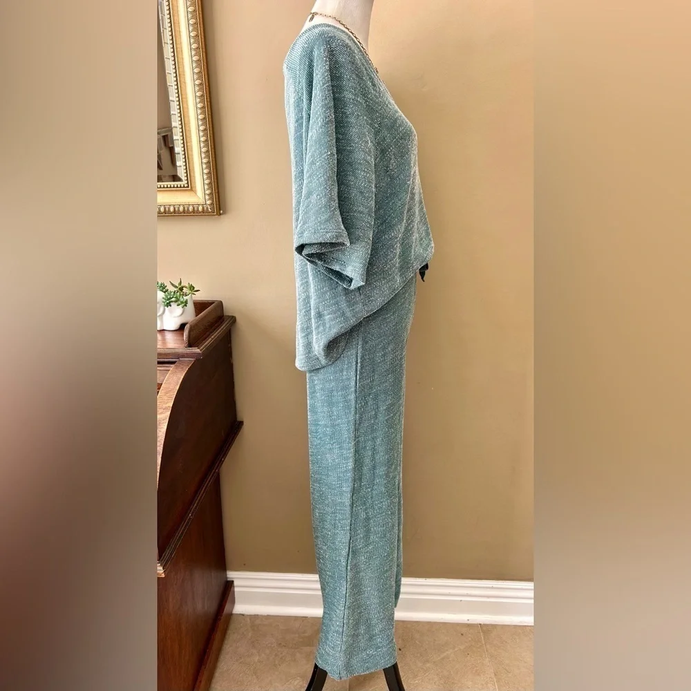 Honeydew Lounge Lover Top Wide Leg Pants Set Laurel Green Knit Size M NWT